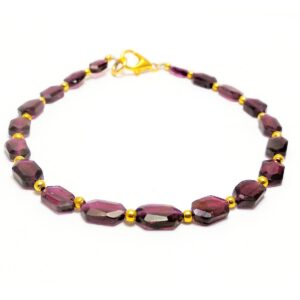 A+ Grade Garnet Flat Faceted Marquise beads 3.50X6.50-5X8 MM  Bracelet 7.5" | Natural Gemstone fancy beads