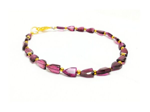 Garnet Flat Half Marquise Faceted Beads 4.50X5-6.50X8.50 MM Bracelet 7.5"| Natural Fancy shape Beads