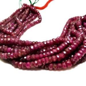 Ruby Beads, AAA Grade Ruby Round Shape Beads 3-4.50 MM, Natural Ruby Gemstone Shape Faceted Beads, Gemstone Beads 16"