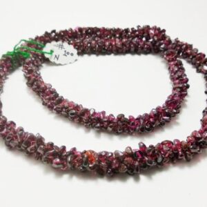 Garnet Beaded Rope Necklace, Garnet Beaded Necklace For Women And Girls, Natural Garnet Gemstone Chips Beaded Rope Rassa Necklace 8 MM 24"