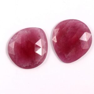 Top Quality Pink Sapphire Rose Cut, Sapphire Rose Cut Slice Calibrated size 15.5x14 MM, Ruby Sapphire Gemstone Slice, Ruby One pair