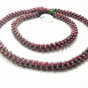 AAA Grade Garnet Rope Rassa Necklace Length 24"|Handmade Natural Gemstone Necklace beads size 3.5 mm