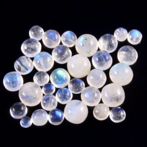 Natural Rainbow Moonstone Round shape Cabochon, Rainbow Moonstone Loose Gemstone Cabochon, Gemstone Handmade Cabochon 3-6 MM Approx 33Pc