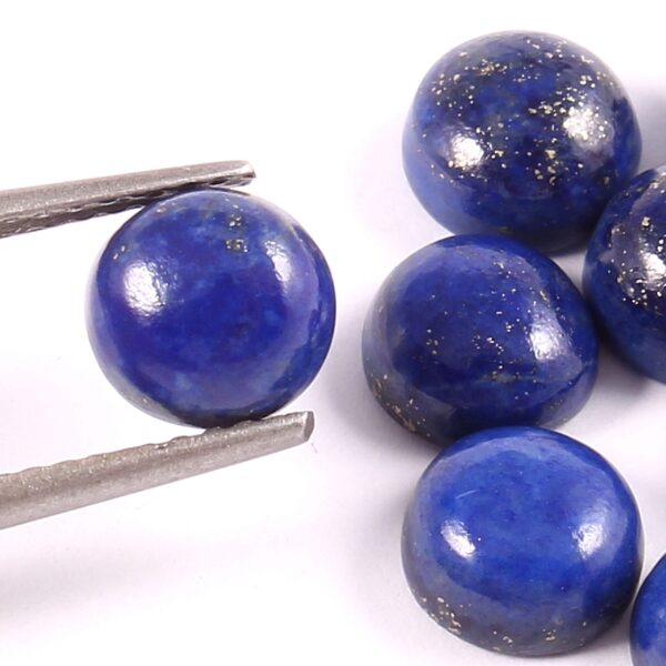 Natural Lapis Lazuli Round Calibrated Size Cabochon, Lapis Lazuli Gemstone Round Cabochon, Lapis Blue Loose Cabochon 6 MM 10 Pcs - Image 2