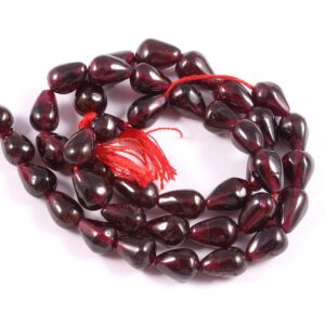 Garnet Drop Beads, Garnet Gemstone Smooth Beads, Garnet Handmade Shape Beads, Garnet Teardrop Shape Beads 6x9.5-6.50x10 MM 13"