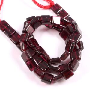 7 MM Square Shape Top Quality Natural Garnet Beads, Loose Gemstone Garnet Shape Beads, Natural Red Garnet Square Beads 13"
