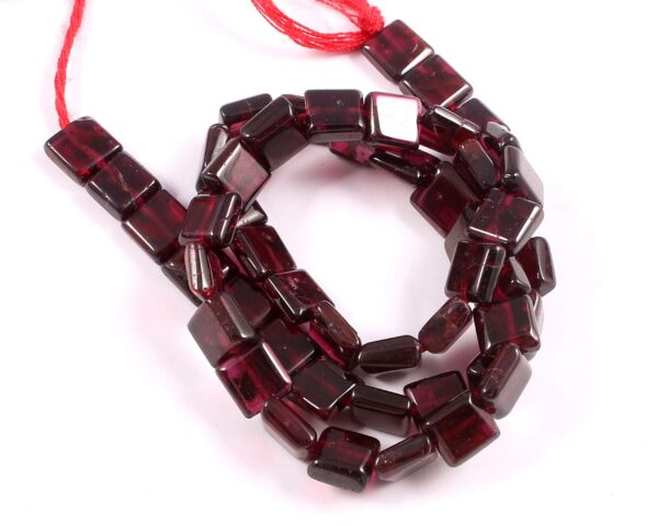 7 MM Square Shape Top Quality Natural Garnet Beads, Loose Gemstone Garnet Shape Beads, Natural Red Garnet Square Beads 13"