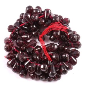 Garnet Drops shape Beads 3.50x6-4x7mm | Gemstone Handmade Drops Shape smooth Loose Beads strand Length 13"