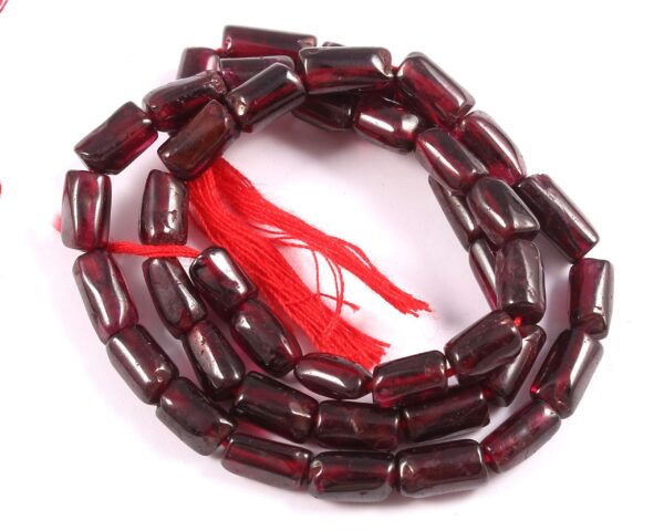 Garnet Tube Shape Beads 3x5.50-4.50x7, Garnet Gemstone Smooth Beads, Garnet Pipe Shape Beads, Garnet Handmade Loose Beads MM 13"