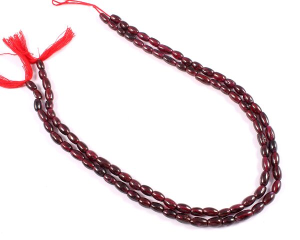 Garnet Tube Shape Beads 3x5.50-4.50x7, Garnet Gemstone Smooth Beads, Garnet Pipe Shape Beads, Garnet Handmade Loose Beads MM 13" - Image 2