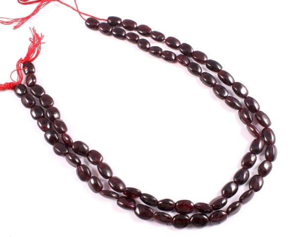 Garnet Oval Shape Beads, Garnet Gemstone Shape Beads 7.50x10.50-8x11 MM, Garnet Meen Shape Beads, Garnet Handmade Loose Beads 13" - Image 2