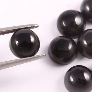 Black Spinel Calibrated Size Cabochon, Natural Black Spinel Round Shape 6 MM Cabochon, Loose Gemstone Shape Cabochon 10 Pcs