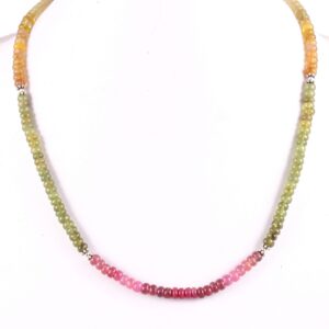 Top Quality Sapphire Beads Necklace, Pink Sapphire Beads Necklace, Yellow Sapphire Beads Necklace, Multi Sapphire Beads Necklace 5-5.5MM 20"