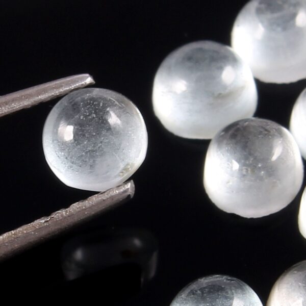 Natural Aquamarine Cabochon, Top Quality Aquamarine Round Calibrated Cabochon, Aquamarine Loose Gemstone Shape Cabochon 4 MM 18 Pc - Image 2