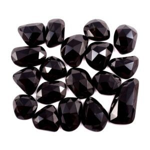 Top Quality Black Spinel Rose Cut, Gemstone Black Rose Cut, Spinel Handmade Rose Cut, Black Spinel Rose cut Slice 9x9.5-9.5x18.5 MM 18 Pc