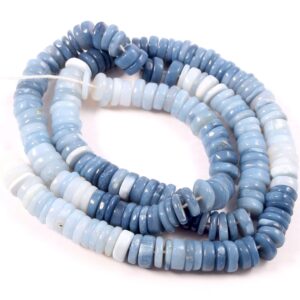 Natural Opal Beads, Top Quality Blue Opal Roundel Heishi Beads, Blue Opal Shaded Tyre Shape Heishi Beads, Gemstone Heishi Beads 5-6 MM 16"