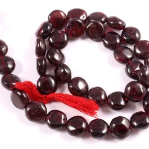 Garnet Coin Shape Beads 8.50-9.50 MM, Garnet Gemstone Beads, Garnet Puffy Beads, Garnet Handmade Loose Beads 13"