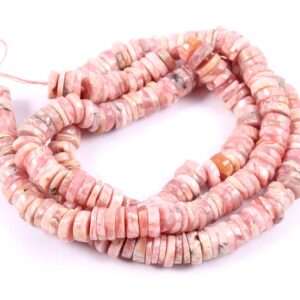 Pink Opal Heishi Beads, Natural pink Opal Roundel Shape Heishi Beads, Pink Opal Gemstone Round Shape Heishi Beads 7 MM 8"