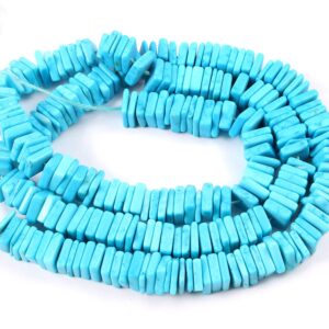Natural Turquoise Heishi Beads, Top Quality Arizona Turquoise Square Shape Heishi Beads, Turquoise Gemstone Shape Heishi Beads 6-6.5 MM 8"