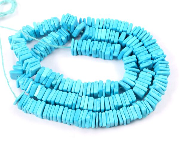 Natural Turquoise Heishi Beads, Top Quality Arizona Turquoise Square Shape Heishi Beads, Turquoise Gemstone Shape Heishi Beads 6-6.5 MM 8"