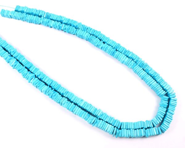 Natural Turquoise Heishi Beads, Top Quality Arizona Turquoise Square Shape Heishi Beads, Turquoise Gemstone Shape Heishi Beads 6-6.5 MM 8" - Image 2