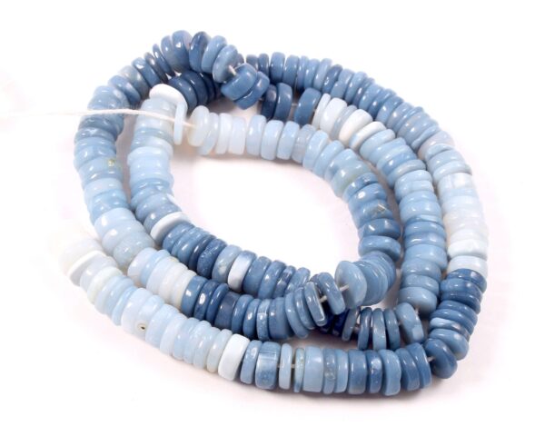 Blue Opal heishi Beads, Natural Blue Opal Roundel Shape Heishi Beads, Top Quality Blue Opal Gemstone Shape Heishi Beads 5-6 MM 8" - Image 2