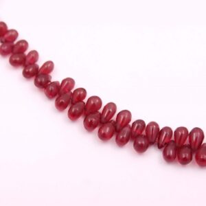 Ruby Drop Beads, Ruby Gemstone Shape Beads, Natural Ruby Beads 2.5x3.5-5x7 MM, Red Ruby Handmade Loose Teardrop Beads  10"