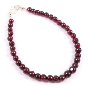 Top Quality Garnet Beaded Anklet, Natural Garnet Roundel Shape Beads Anklet, Garnet Gemstone Sphere Shape Beaded Anklet 5-6.5 MM 9"