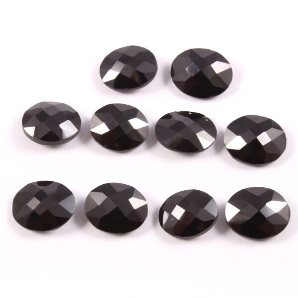 10 Pc Black Spinel briolette, Black Spinel Oval Shape briolettes Gemstone, Natural Black Spinel Shape briolette, Gemstone Briolettes 7x9 MM - Image 2