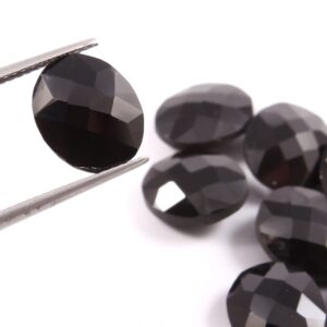 10 Pc Black Spinel briolette, Black Spinel Oval Shape briolettes Gemstone, Natural Black Spinel Shape briolette, Gemstone Briolettes 7x9 MM