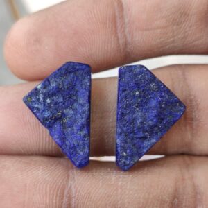 Lapis Lazuli Druzy Cabochon, Lapis Trillion Shape Druzy Cabochon, Lapis Gemstone Shape Druzy Cabochons 14x21 MM A Pair