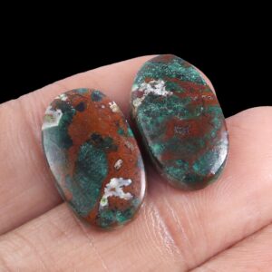 Top Quality Chrysocolla Oval Shape Cabochons, Chrysocolla Gemstone Shape Cabochons 19.5x11.5 MM, Natural Chrysocolla Cabochons 2 Pc