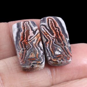 Crazy Lace Cabochon, Natural Crazy Lace Agate Rectangle Shape Cabochons, Top Quality Crazy Lace Gemstone Shape Cabochons 23x11 MM 2 Pc