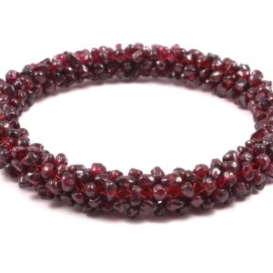 Garnet Bangle 2.6", Natural Garnet Pulp Bangle, Garnet Vintage Bangle, Beautiful Garnet Beaded Pulp Bangle 1 pc