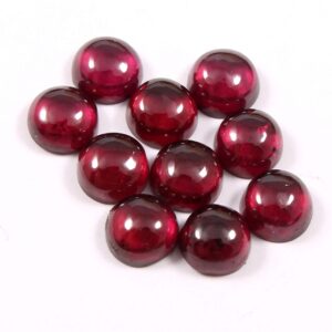 10 MM Round Shape Natural Garnet Cabochon, Top Quality Garnet Cabochons, Garnet Gemstone Shape Cabochons, Garnet Loose Cabs 10 Pc
