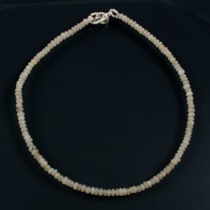 White Sapphire Beads Anklet, Natural White Sapphire Gemstone Beaded Jewelry 925 Silver Anklet, Sapphire Beads Anklet 3 MM  9"