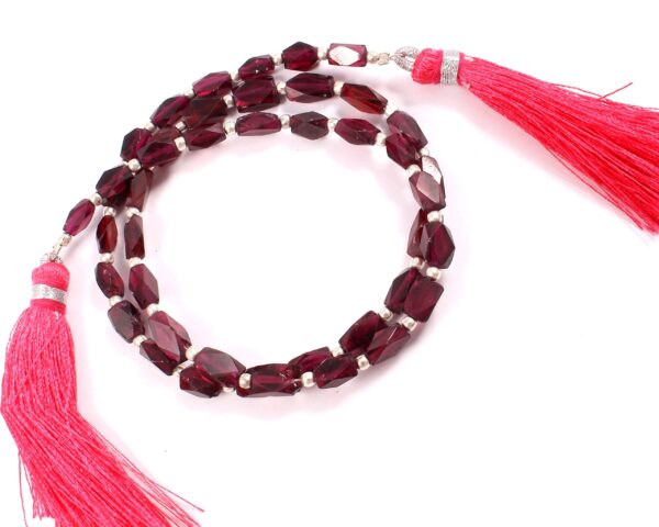 Garnet Rectangle Shape Beads, Garnet Gemstone Faceted Beads, January Birth Gem Garnet Beads 3.5x5.5-5x7 MM, Garnet Handmade Beads 13" - Image 2