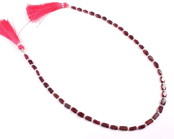 Garnet Rectangle Shape Beads, Garnet Gemstone Faceted Beads, January Birth Gem Garnet Beads 3.5x5.5-5x7 MM, Garnet Handmade Beads 13" - Image 3