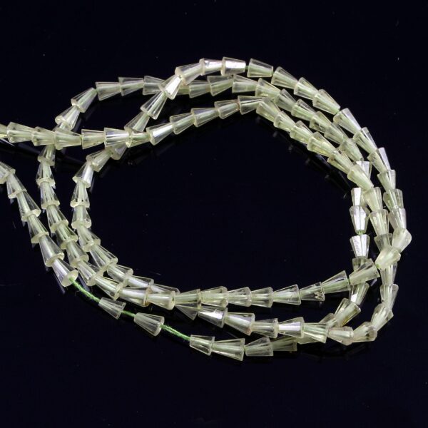 AAA Grade Peridot Beads, Natural Peridot Cone Shape Beads 2.5-3 MM, Peridot Gemstone Shape Beads, Peridot Faceted Beads 13" - Image 2