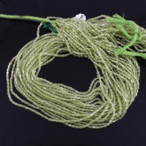 AAA Grade Peridot Beads, Natural Peridot Cone Shape Beads 2.5-3 MM, Peridot Gemstone Shape Beads, Peridot Faceted Beads 13"