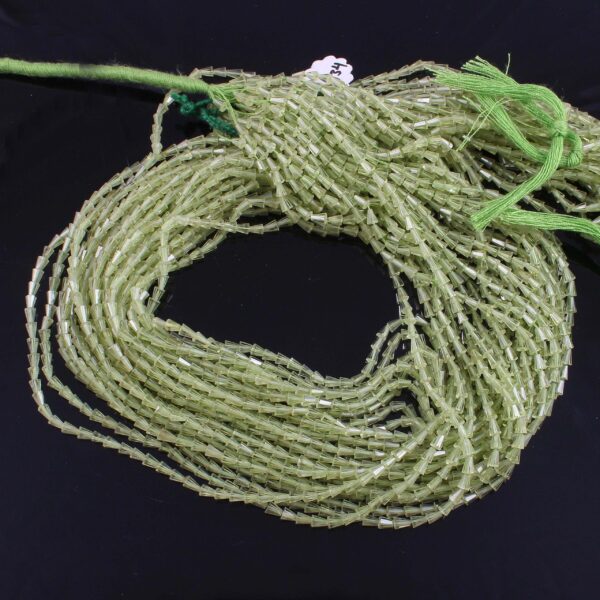 AAA Grade Peridot Beads, Natural Peridot Cone Shape Beads 2.5-3 MM, Peridot Gemstone Shape Beads, Peridot Faceted Beads 13"