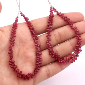 Top Quality Ruby drop Beads, Red Ruby Drop Shape Beads, Loose Ruby Gemstone Drop Beads 2.5x3.5-5x7 MM 7.5"