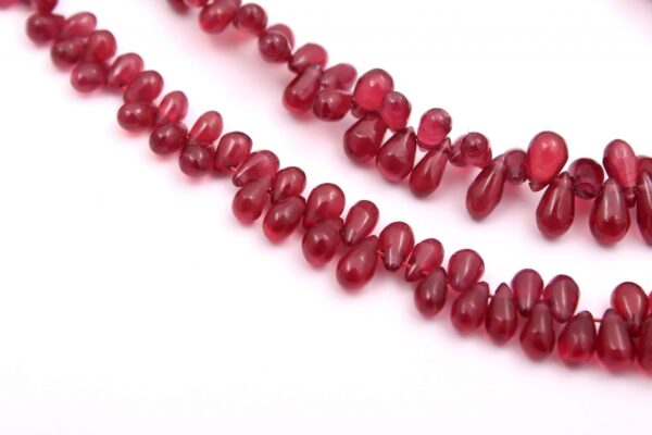 Ruby Drop Beads, Ruby Gemstone Shape Beads, Natural Ruby Beads 2.5x3.5-5x7 MM, Red Ruby Handmade Loose Teardrop Beads  10" - Image 2