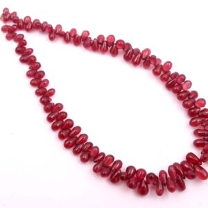 Ruby Drop Beads, AAA Grade Ruby Teardrop shape Bead, Loose Ruby Gemstone drop Beads As a Suitable making  jewelry 2.5x3.5-5x7MM 9"