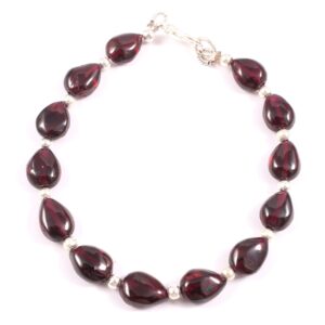 Top Quality Garnet Beaded Bracelet, Natural Garnet Teardrop Beads Bracelet, Garnet gemstone Shape Beads Bracelet 7x9-8x11 MM 7"