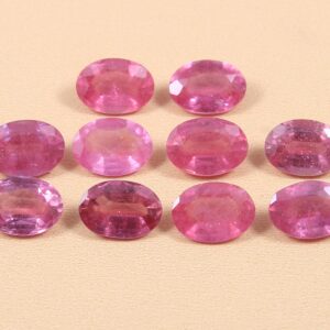 5x7 MM Oval Shape AAA Grade Pink Sapphire Gemstone Cuts, Pink Sapphire Loose Cut Stone, Natural Pink Sapphire Faceted Gemstone Cuts 10 Pc