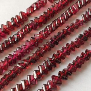 Mozambique Garnet Heishi Beads, AAA Grade Garnet Square Shape Heishi Beads, Natural Garnet Gemstone Shape Heishi Beads 6 MM 13"