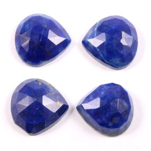 Lapis Heart Shape Cabochon, Natural Blue Lapis Cabochons, Lapis Gemstone Shape Cabochons 12 MM 4 Pc