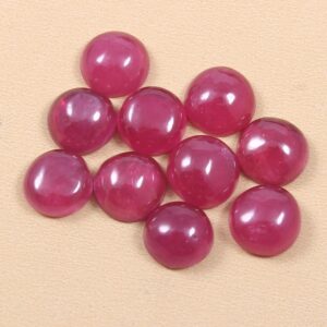 Ruby Round Cabochon, Ruby Cabochons, AAA Grade Ruby Gemstone Shape Cabochons 6 MM 10 Pc