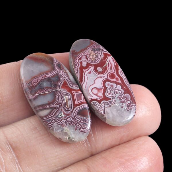 Natural Crazy Lace Cabochon, Crazy Lace Agate Oval Shape Cabochons, Top Quality Crazy lace Designer Gemstone Shape Cabochons 29x14 MM 2 Pc